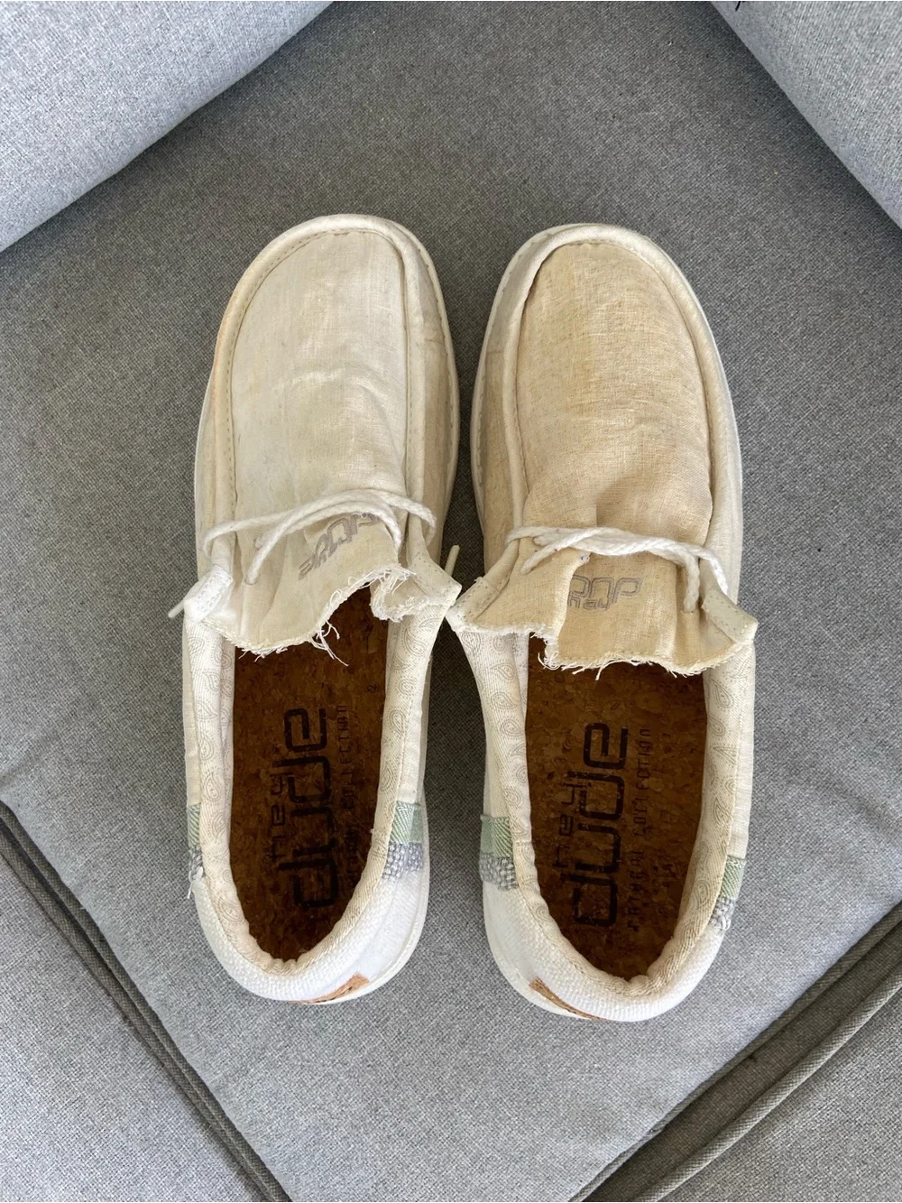 Hey Dude Wally Soled Cream Canvas Men's Shoe